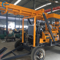 Machine de forage de puits d'eau, plateforme de forage diesel, profondeur 200m, diamètre 325mm, pompe à engrenages portable, roulement, Chine