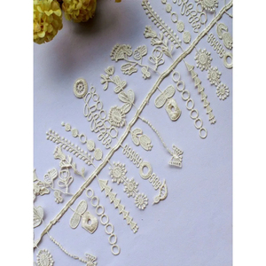 Fai da te cucito materiali artigianali fatti a mano bianchi, neri, rosa, Beige nastri di rifinitura in tessuto ricamato 13cm di larghezza - Product Image 4