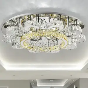 Kristall decke lichter Wohn Anwendung Veränderbar Emittierende Farbe led decke lampe mit kristall anhänger 600mm