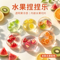 Balle Squishy Fruit à Remontée Lente, Jouet Anti-Stress Rond, Jouet Sensoriel Décompression pour Enfants et Adultes, Vente en Gros