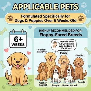 ผ้าเช็ดทำความสะอาดหูสัตว์เลี้ยงแบบขายส่งพร้อมโลโก้สั่งทำ แผ่นเช็ดทำความสะอาดหูสุนัขแบบธรรมชาติ กำจัดขี้หูและกลิ่นไม่พึงประสงค์ สารสกัดจากพืช OEM - Product Image 3