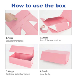 Caja de embalaje de cajas de pulsera de regalo de papel magnético negro sostenible para mujer - Product Image 3