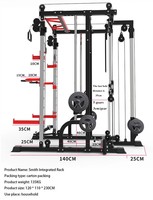 Corps de la maison Bâtiment Crossover Multi fonctionnelle Puissance Cage Poids De Levage Rack Squat Formation multifonction smith Gym Machine