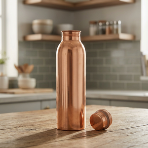 Botella de Agua Antigua de Acero al Carbono, Certificada, Ecológica, Libre de BPA, Segura para Contacto con Alimentos, Apta para Lavavajillas, con Tapa y Agarre Manual - Product Image 2