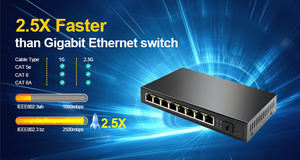 <span class=keywords><strong>8</strong></span> porte 2.5G interruttore <span class=keywords><strong>PoE</strong></span> non gestito 120W + 10G SFP Uplink IEEE802.3af/a 80Gbps in Stock supporto WiFi6 AP NAS 4K <span class=keywords><strong>PoE</strong></span> fotocamera NVR - Product Image 5