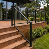 Système de main courante murale en aluminium pour escalier, balustrade 6063 T5 thermolaquée, antirouille, pour marches intérieures et extérieures