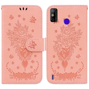 Funda con tapa para Tecno Spark GO 2020 Spark 6, billetera de mariposa rosa - Product Image 1