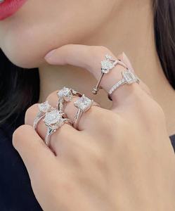 Anillo de promesa de flor de compromiso de 1ct para mujer, chapado en diamante cultivado en laboratorio de oro sólido de 14 quilates por Ring Lab - Product Image 5