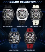 Montre mécanique automatique pour homme, cadran squelette complet, bracelet en silicone respirant