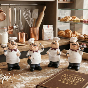 Statuetta di Chef in Resina di Poliestere, Ornamento Decorativo per <span class=keywords><strong>Cucina</strong></span>, Caffetteria, Panetteria, Ristorante, Casa, Mensola, Regalo di Natale - Product Image 2