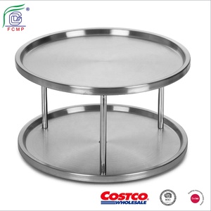 360 gradi giradischi 2 Tier Design in acciaio inox <span class=keywords><strong>Lazy</strong></span> <span class=keywords><strong>Susan</strong></span> tavolo da pranzo per la casa - Product Image 3