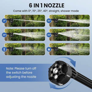 Nettoyeur haute pression sans fil 6 en 1 avec buses de pulvérisation, pistolet de lavage portable pour le lavage de voitures - Product Image 2