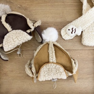 Gorro de lana de cordero para mascotas, estilo coreano, forrado de vellón, cálido, cortavientos, para otoño/invierno, gorro de vuelo para perros y gatos, venta al por mayor de Bichon Frise. - Product Image 3