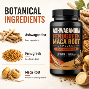 Cápsulas de Fenogreco, Ashwagandha y Maca de Nuevo Estilo para el Apoyo a la Menopausia, el Sistema Inmunitario y el Sueño en Adultos - Product Image 5