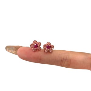 Pendientes de Flor Rosa con Microincrustaciones de Diamantes para Mujer, Regalo, Yiwu - Product Image 5