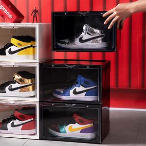 กล่องรองเท้าพลาสติกใสแบบเปิดด้านข้าง พร้อมไฟ LED แม่เหล็กอะคริลิค กล่องใส่รองเท้าขนาดใหญ่แบบใสสั่งทำพิเศษ กล่องใส่รองเท้าแบบซ้อนได้พร้อมไฟ LED - Product Image 2