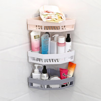 Étagère de rangement triangulaire en plastique A2605 pour l'organisation des fournitures de cuisine et de salle de bain, étagère de rangement pour la maison