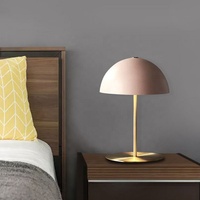 Lampe de table en fer forgé rose nordique, design semi-circulaire moderne et minimaliste, LED à piles, pour salon, décoration artistique de bureau