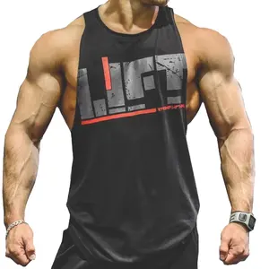 Fitness wear vest design custom lift weight print pattern y back singlet tank top men gym stringer