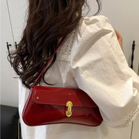 Vintage Damen PU Leder Umhängetaschen Einfache einfarbige Lady Phone Achsel Tasche Lock Design Weibliche Casual Handtaschen Geldbörse