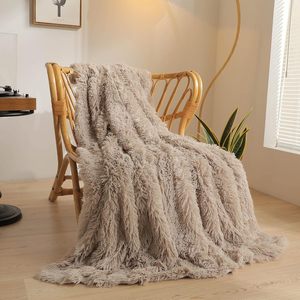 Plaid <span class=keywords><strong>de</strong></span> luxe en fausse fourrure tissée 100 % polyester, moelleux et duveteux, taille King, personnalisable, toutes saisons, lavable en machine - Product Image 1