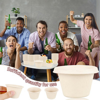 Conteneur de condiments compostable à emporter canne à sucre bagasse tasse de sauce jetable biodégradable avec couvercle