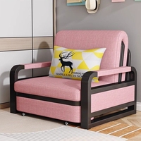 Sofá Cama Extensible Plegable Moderno Convertible de Gran Venta 2025 con Tapicería de Lino, Estructura Metálica Ecológica y Almacenamiento Multifuncional