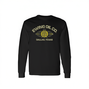 Ewing Oil Co T-shirt à manches longues Dallas Texas Design rétro vintage - Product Image 2