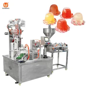 High Speed Rotary Jelly Gelato Ice Cream Cups Filling Sealing Machines One Out Of Two Filling Machine