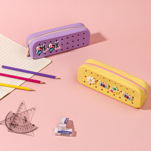 ODM&OEM Custom Casual Korean Style Silicone Pencil Case DIY Creativity Hole Punch Design Student Stationery Storage <b>Bag</b> - Product Image 5