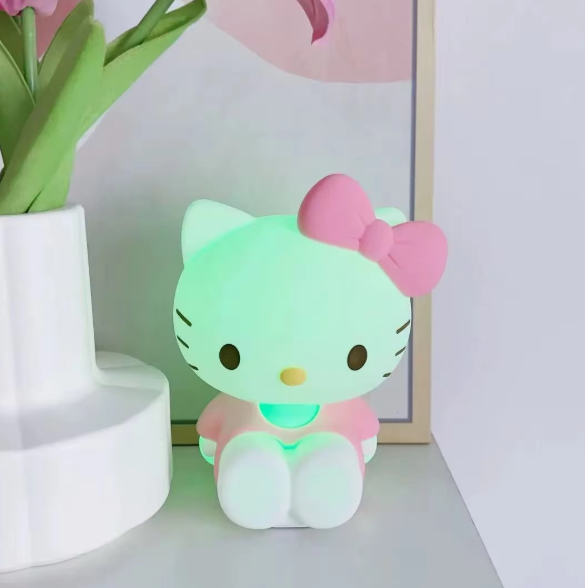 Posture assise bonjour kitty lumière chaude