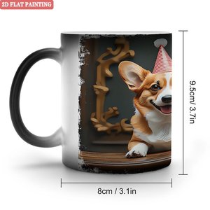 Mug en céramique noir givré 11 oz, couleur changeante à la chaleur, tasse pour la maison - Product Image 1