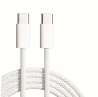 Câble tressé USB-C vers USB-C 1M 3A PD 60W pour iPhone 15 16, câble de charge rapide et de transfert de données en nylon tressé pour I15 Pro 16