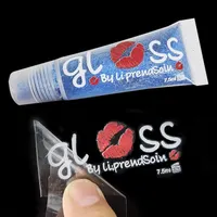 Merek Mewah Kustom Tahan Air UV 3D Lip Gloss Nama Pribadi Pencetakan Transfer Label Stiker Vinil untuk Kemasan Tabung Lipgloss