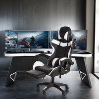 Fauteuil de jeu Esport Blanc Fauteuil de jeu vidéo moins cher Fabricants Fauteuil de bureau de course ergonomique à dossier haut