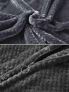 Robe polaire pour femme <span class=keywords><strong>Peignoir</strong></span> en peluche à fermeture éclair longue avec poches Peignoirs chauds et doux à fermeture éclair pour femme - Product Image 5