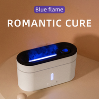 Humidificateur d'air 3D en forme de méduse, bleu, flamme d'huile essentielle, lumière LED, parfum d'aromathérapie, USB 300mL, diffuseur d'arôme de table