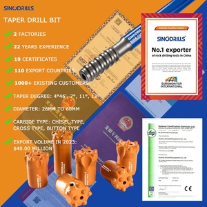 Outils <span class=keywords><strong>de</strong></span> forage à marteau SINODRILLS, <span class=keywords><strong>foret</strong></span> à roche dure, bouton <span class=keywords><strong>conique</strong></span>, <span class=keywords><strong>foret</strong></span> <span class=keywords><strong>conique</strong></span>, 7/11/12 degrés - Product Image 6