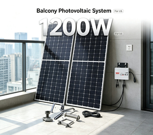 Kit de Sistema Solar para Balcón de <span class=keywords><strong>1200W</strong></span> con Control por Aplicación Inteligente y <span class=keywords><strong>Microinversor</strong></span> MPPT para Uso en Balcón de Apartamento y Jardín - Product Image 2