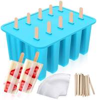 Moules à crème glacée en Silicone avec bâtonnets, réutilisables, sans Bpa, pour enfants, à la maison, à faire soi-même