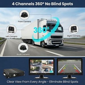 Enregistreur vidéo <span class=keywords><strong>mobile</strong></span> 4CH 360° sans angle mort avec caméra latérale/arrière, GPS 4G, double carte SD, vision nocturne, garantie 1 an, télécommande - Product Image 2