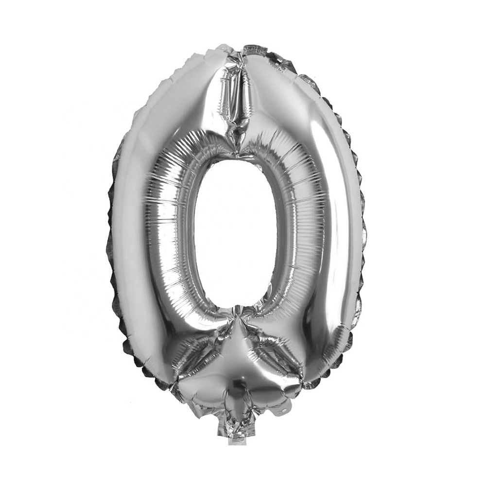 Globo número 0 plateado