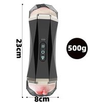 Sexspielzeug 2-in-1 Automatischer Männlicher Masturbator mit Mehreren Modi Taschenmuschi Doppelkopf-Vibrator mit Geräusch- und Heizfunktionen Sex-Übungs-Masturbator