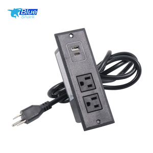 Enchufe de Extensión ABS con 2 Puertos USB PD20W y 2 Tomas de Corriente, <span class=keywords><strong>Regleta</strong></span> de Escritorio Empotrada Integrada, Enchufe Estadounidense, Uso Hospitalario e Industrial, IP22, Cable de 2m - Product Image 1