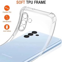 Coque de téléphone portable en TPU transparent antichoc de 1.5mm pour Samsung Galaxy A05S A15 A25 A35 A55 A04 A14 A24 A34 A54 A20 A21S J7