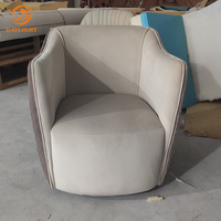 Chaise touffée de luxe nordique pour salon, siège de loisirs, beige et blanc, avec repose-pieds, réplique, mobilier d'extérieur moderne