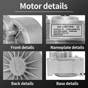 มอเตอร์ไฟฟ้าอะลูมิเนียม MY1018 24V 36V 450W มอเตอร์ไฟฟ้ากระแสตรงแบบแปรงถ่านแม่เหล็กถาวรสำหรับรถยนต์และรถเข็นคนพิการ - Product Image 4