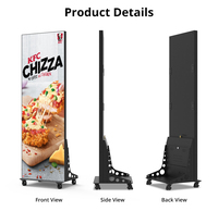 Nuova pubblicità di vendita calda led Poster Display con ruote pavimenti WiFi in piedi specchio mobile Poster LED