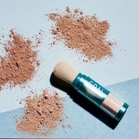 LOGO personnalisé OEM poudre minérale végétalienne SPF 50 crème solaire Protection UVA et UVB poudre de réglage de la crème solaire avec pinceau