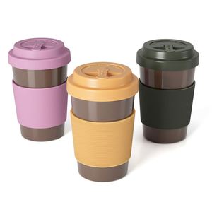 Mug cadeau écologique personnalisé en bioplastique pour café à domicile ou à emporter, tasse à café de 12 oz avec couvercle durable - Product Image 1